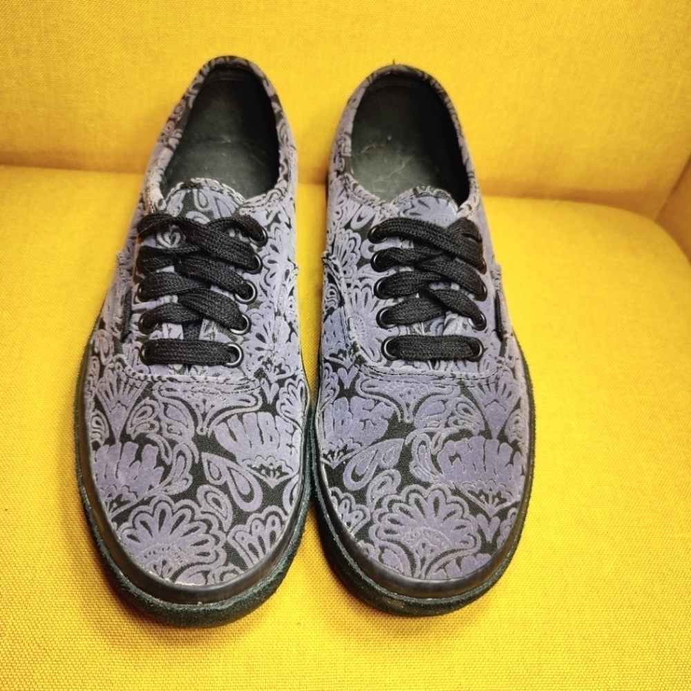 VANS Authentic Velvet Sidewall Wrapped Grey Unisex Sneakers Women's 8.5 Men's 7 - Picture 3 of 10